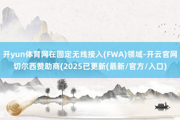 开yun体育网在固定无线接入(FWA)领域-开云官网切尔西赞助商(2025已更新(最新/官方/入口)
